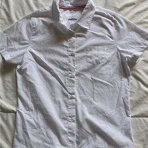 French Toast Kid’s Unisex White Short-Sleeve Button Down Shirt